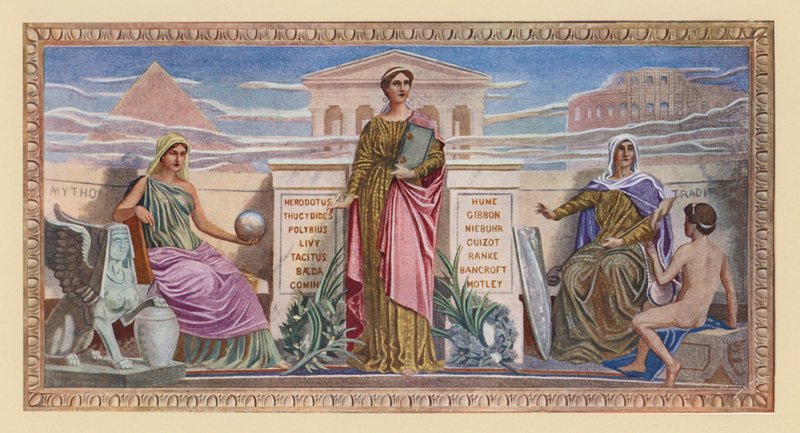 Historie (barevná litografie) od Frederick (after) Dielman