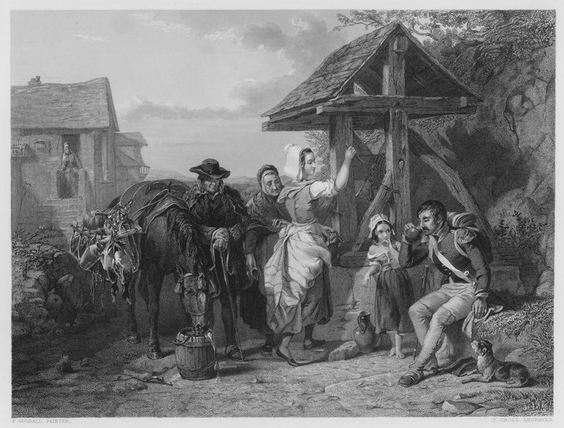 Unavený voják, z obrázku v galerii Vernon (rytina) od Frederick (after) Goodall