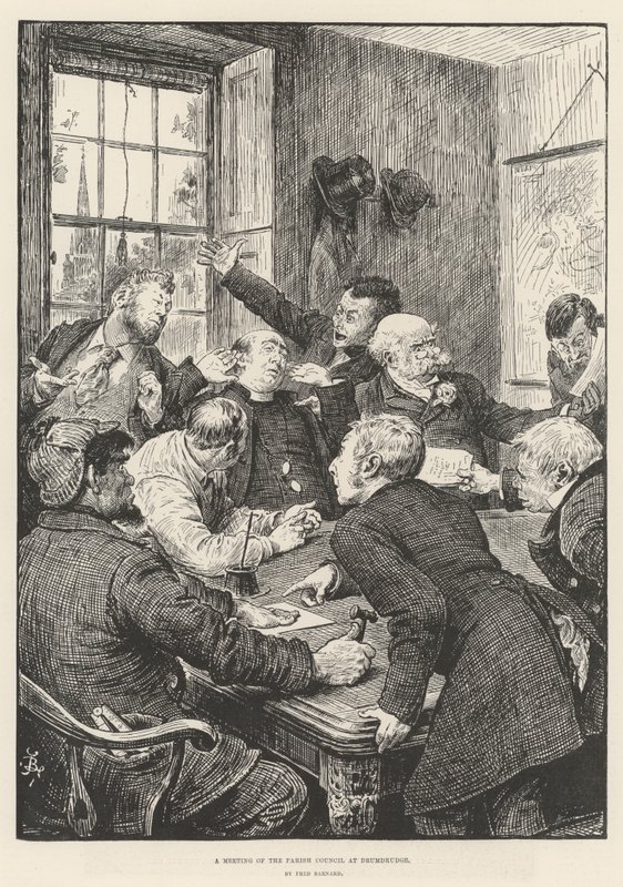 Zasedání farní rady v Drumdrudge od Frederick Barnard