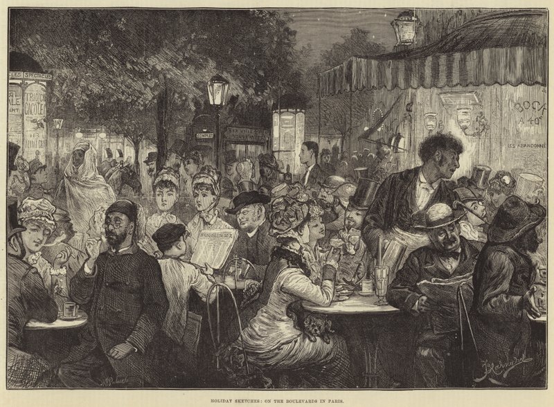 Holiday Sketches, na Boulevards v Paříži od Frederick Barnard