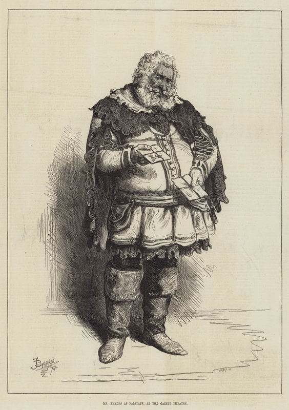 Pan Phelps jako Falstaff, v Gaiety Theatre od Frederick Barnard
