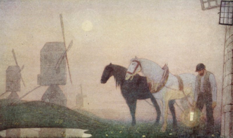 Kvakerští světci: Hlas ticha (barevná litografie) od Frederick Cayley Robinson