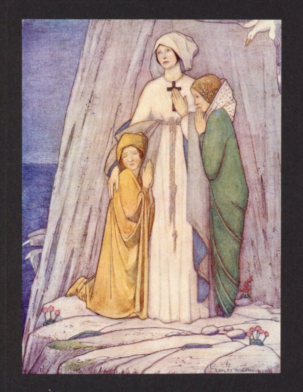 Svatá Etheldreda, 8. století, svátek 23. června (barevná litografie) od Frederick Cayley Robinson