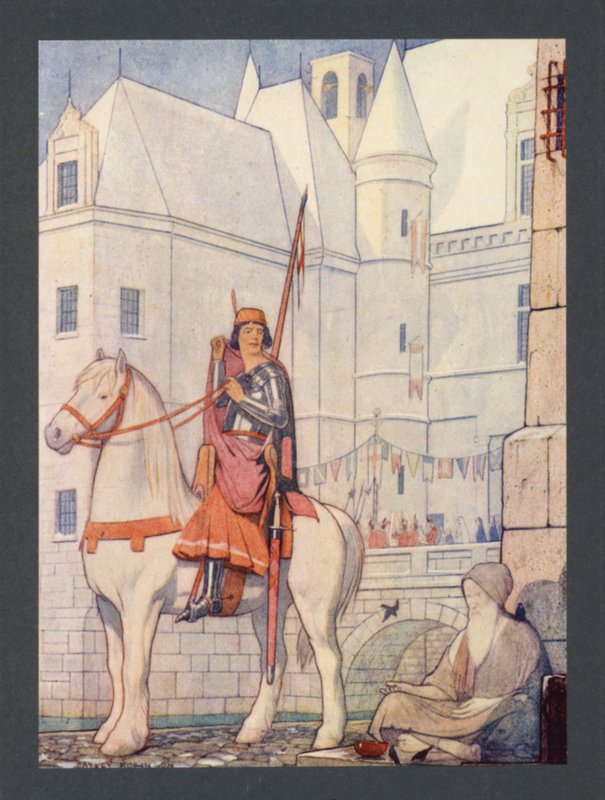 Svatý Martin, 4. století, svátek 11. listopadu (barevná litografie) od Frederick Cayley Robinson