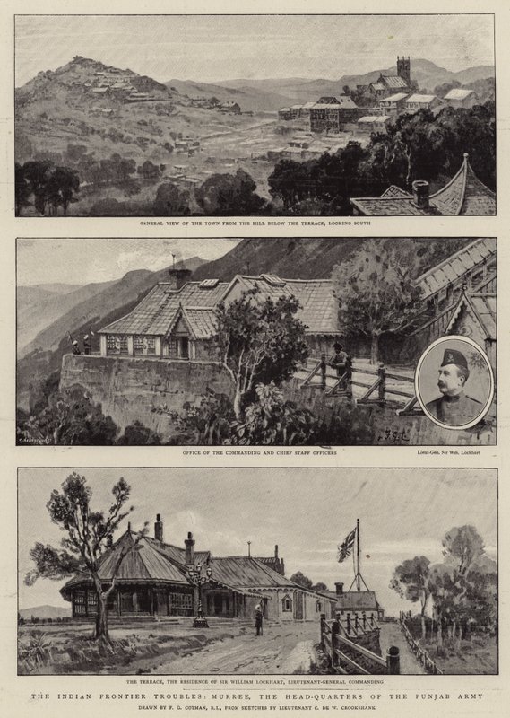Potíže na indických hranicích, Murree, velitelství paňdžábské armády od Frederick George Cotman