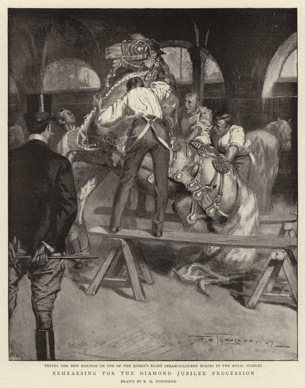Nácvik diamantového jubilejního průvodu od Frederick Henry Townsend