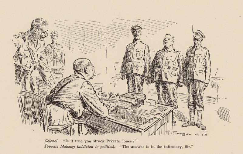Voják obviněný z úderu do kamaráda (litografie) od Frederick Henry Townsend