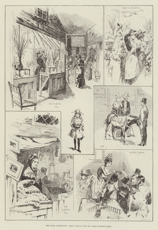 Irská výstava, módní veletrh na starém irském trhu od Frederick Henry Townsend