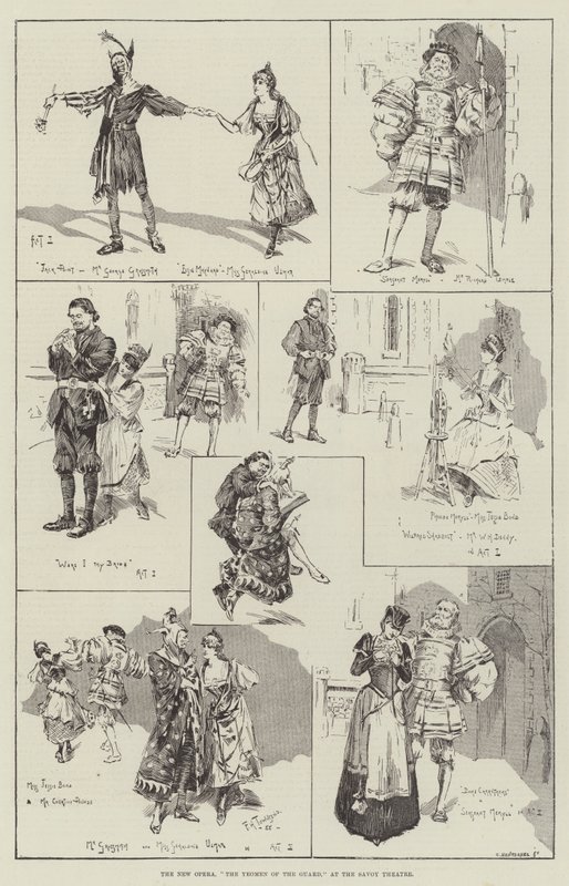 The New Opera, The Yeomen of the Guard, v Savoy Theatre od Frederick Henry Townsend