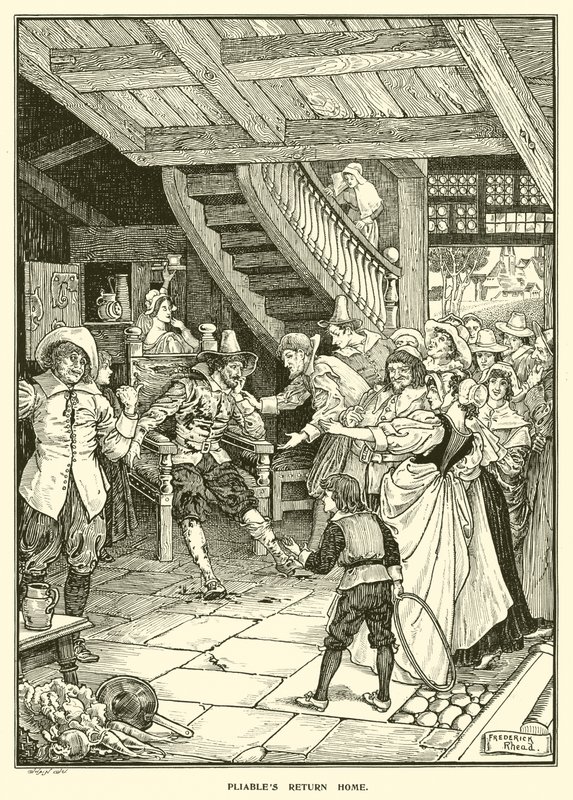 Poddajný návrat domů (rytina) od Frederick Hurten Rhead