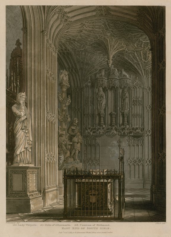 East End of South Aisle, Westminster Abbey, Londýn od Frederick Mackenzie