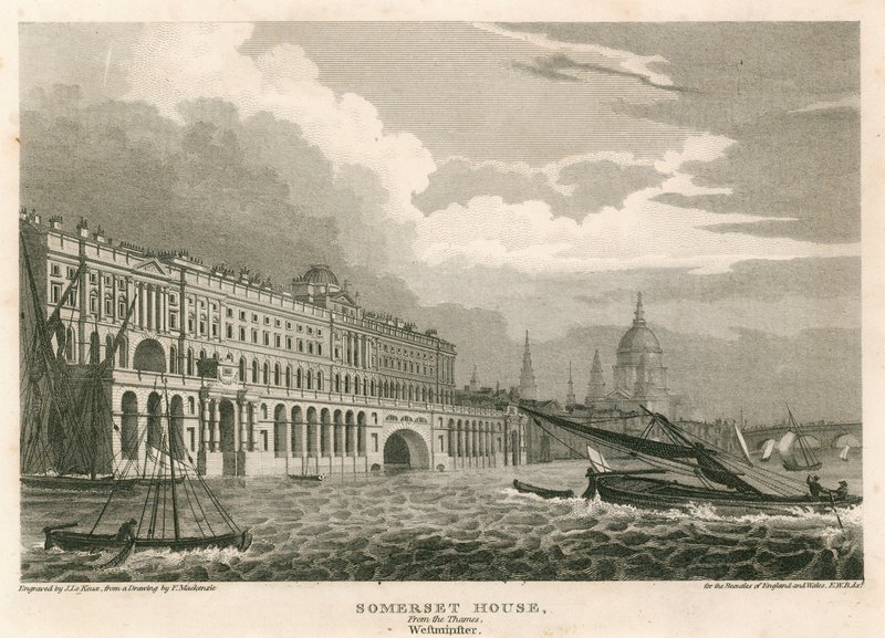 Pohled na Somerset House, The Strand, Londýn, od Temže, Westminster od Frederick Mackenzie
