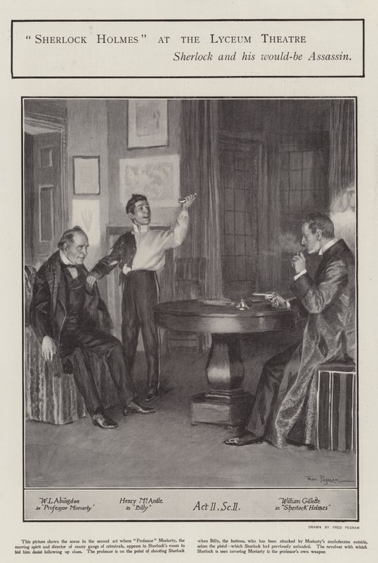 Představení Sherlocka Holmese v divadle Lyceum v Londýně (litho) od Frederick Pegram