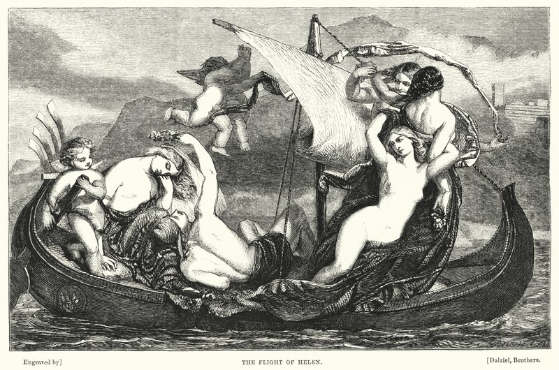 The Flight of Helen (rytina) od Frederick Richard Pickersgill