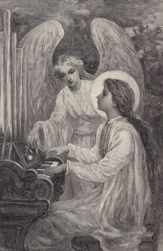 St Cecilia - Fragment (rytina) od Frederick Stuart (after) Church