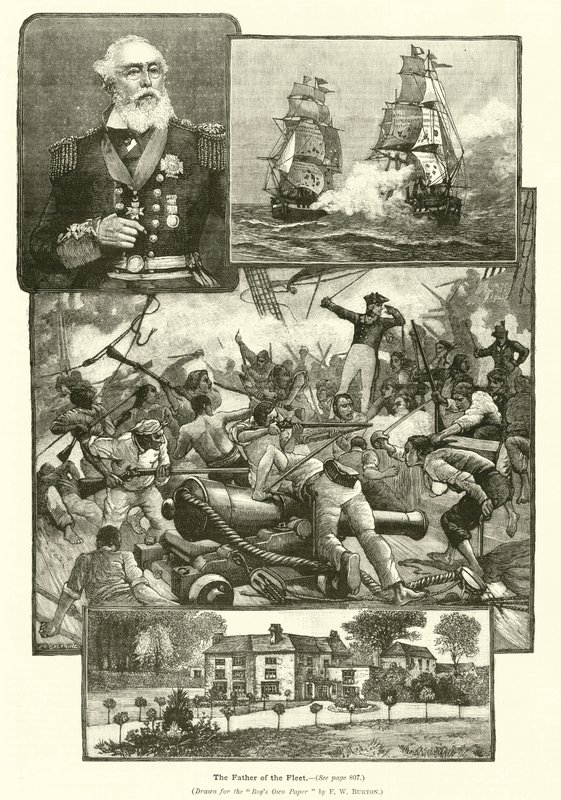 Otec flotily, admirál Sir Provo Wallis (rytina) od Frederick William Burton