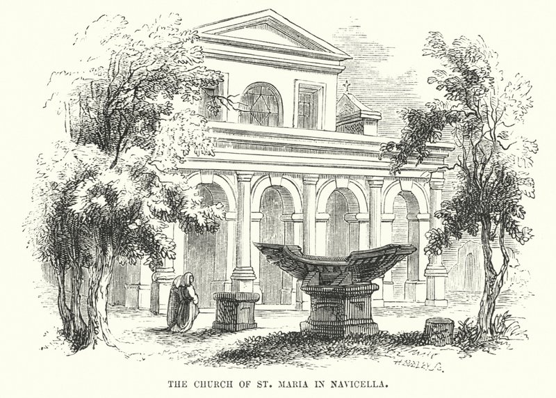 Kostel Panny Marie v Navicella (rytina) od Frederick William Fairholt