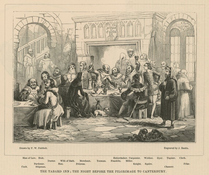 Tabard Inn, noc před poutí do Canterbury od Frederick William Fairholt