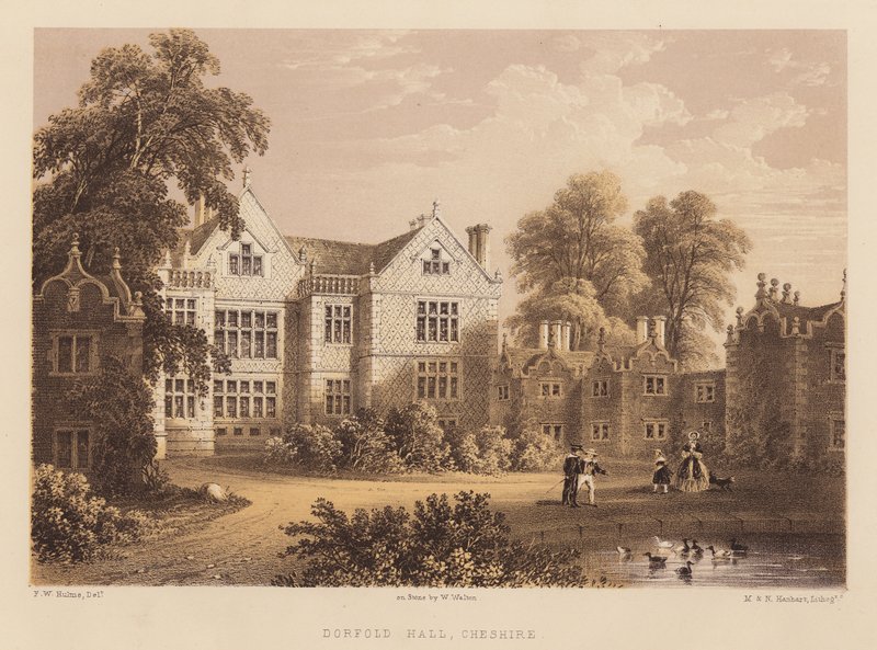 Dorfold Hall, Cheshire (akvatinta) od Frederick William Hulme