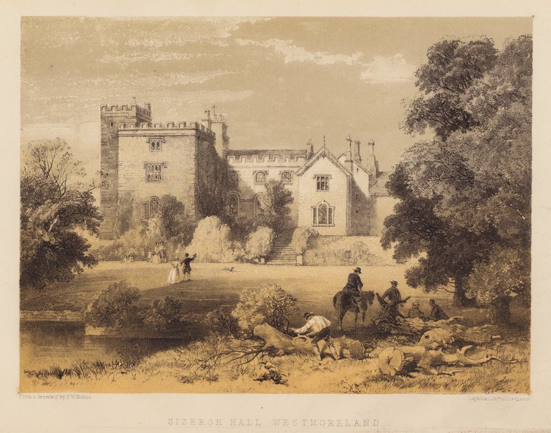 Sizergh Hall, Westmoreland (akvatinta) od Frederick William Hulme