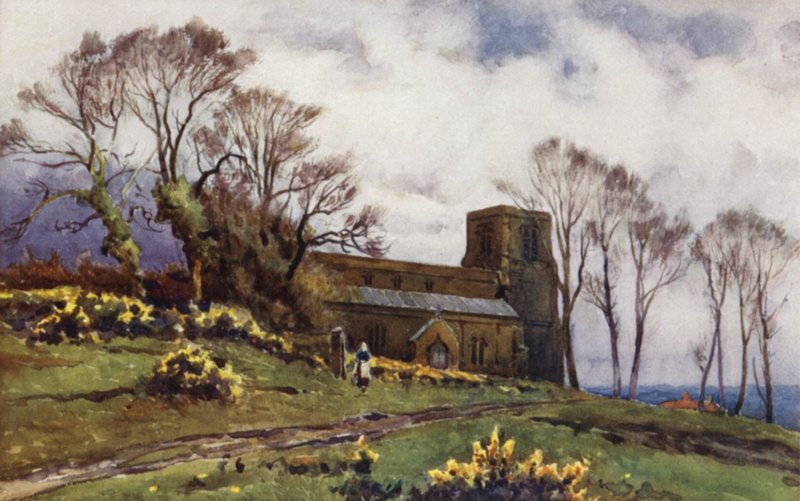 Kostel Burton Dassett od Frederick William Newton Whitehead