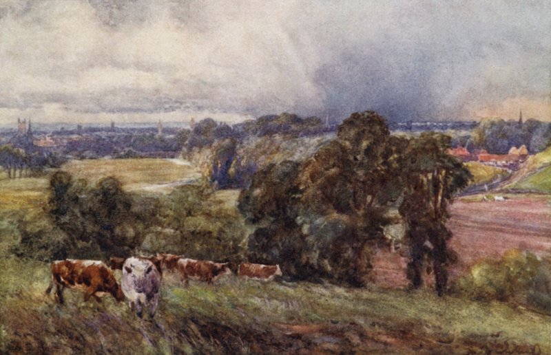 Leamington a Warwick z Campion Hills od Frederick William Newton Whitehead