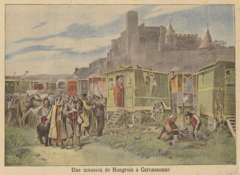 Invaze maďarských cikánů v Carcassonne od French School