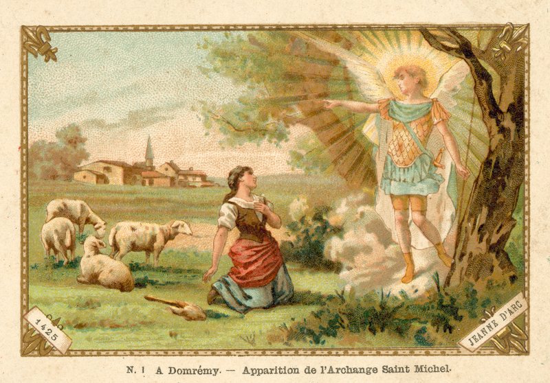 Zjevení archanděla Michaela Johance z Arku v Domremy, 1425 od French School