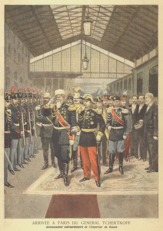 Příjezd do Paříže generála Čertkova, ruského velvyslance ve Francii od French School