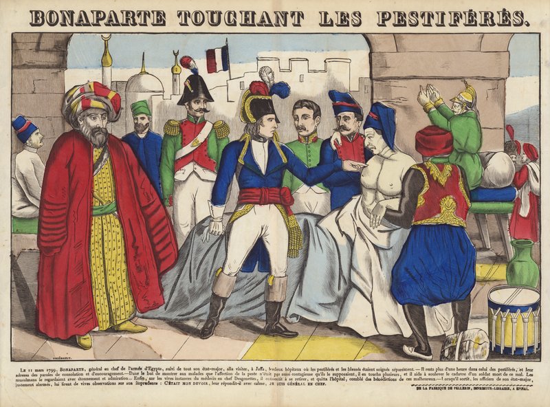Bonaparte se dotýká moru od French School
