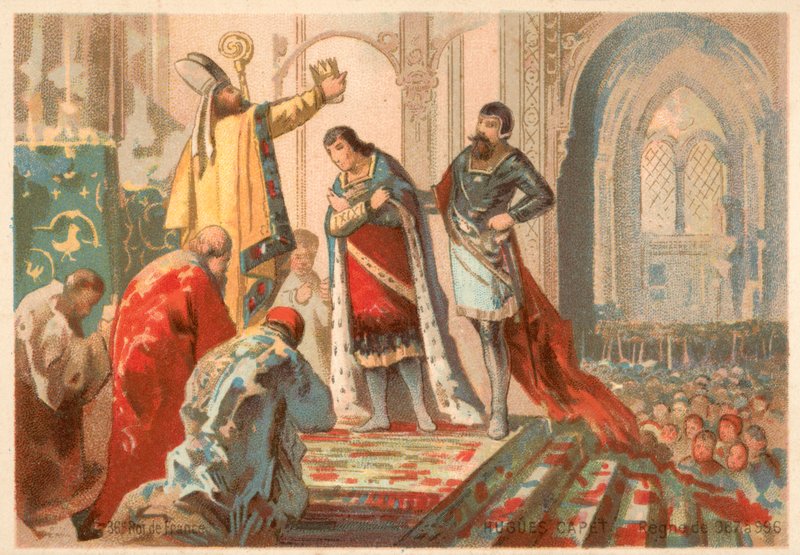 Korunovace Hugha Capeta jako krále Francie, 987 od French School