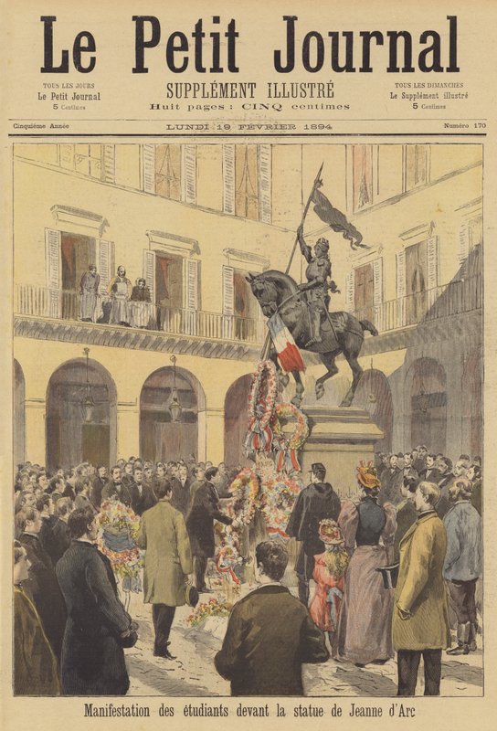 Demonstrace francouzských katolických studentů na počest Johanky z Arku od French School