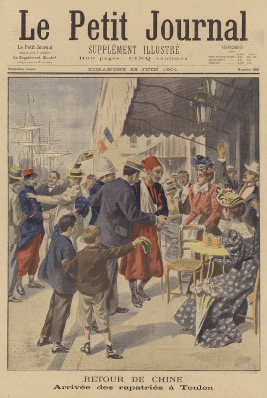 Francouzští vojáci se vrátili z bojů s boxery v Číně od French School