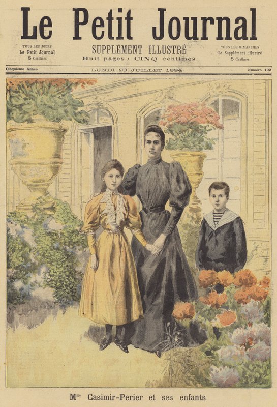 Helene Casimir-Perier, manželka nového francouzského prezidenta, a její děti od French School