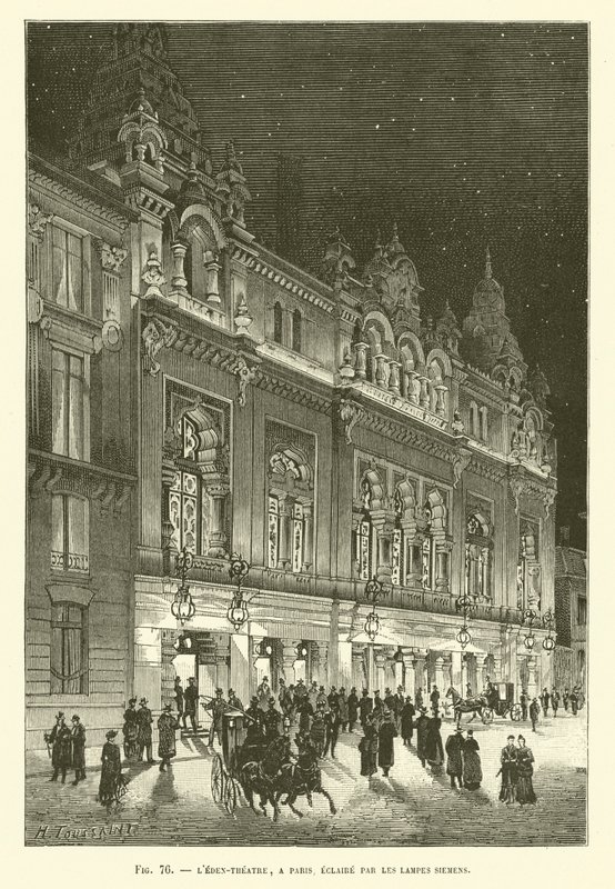 Eden-Theater, V Paříži osvětlené lampami Siemens od French School