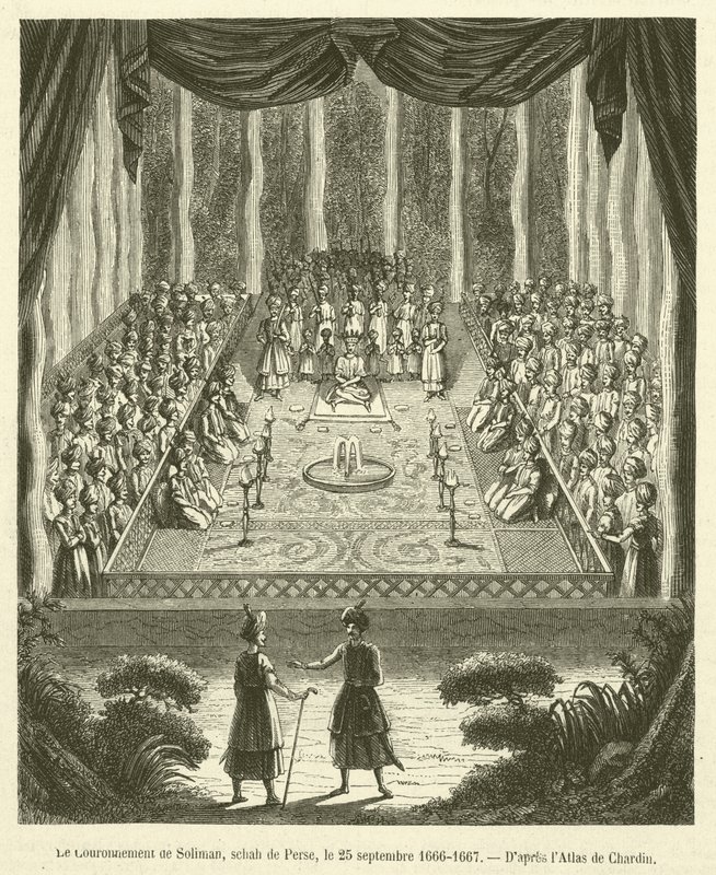 Le Couronnement de Soliman, Schah de Perse, 25. září 1666-1667 od French School