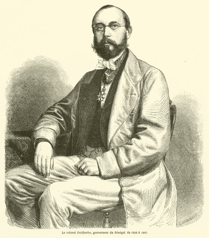 Le plukovník Faidherbe, guvernér du Senegal v letech 1854 a 1861 od French School
