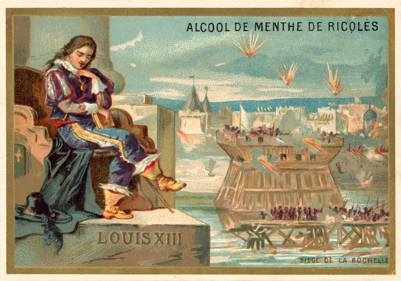 Ludvík XIII. Francouzský a obléhání La Rochelle, 1627-1628 od French School