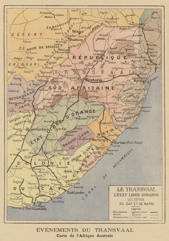 Mapa Jižní Afriky od French School