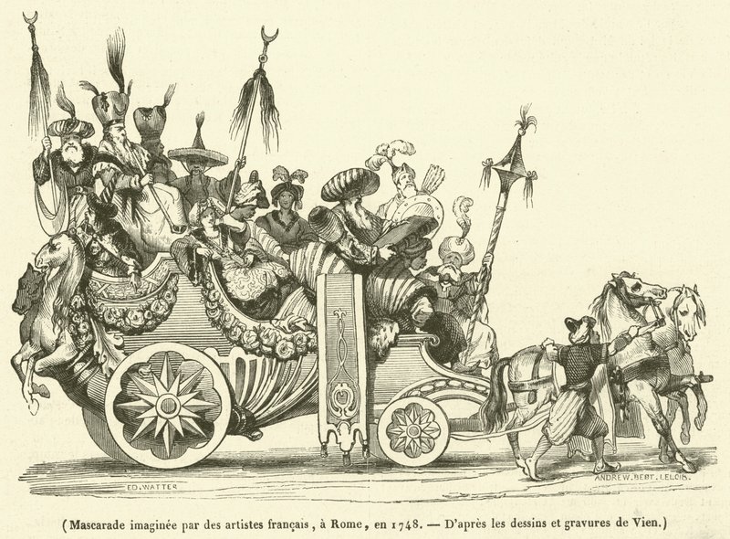 Mascarade imagine par des artistes francais, Řím, v roce 1748 od French School