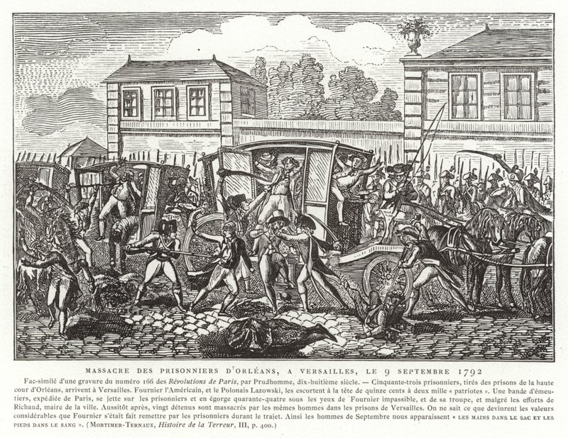 Masakr vězňů z Orleans, Versailles, Francouzská revoluce, 9. září 1792 od French School