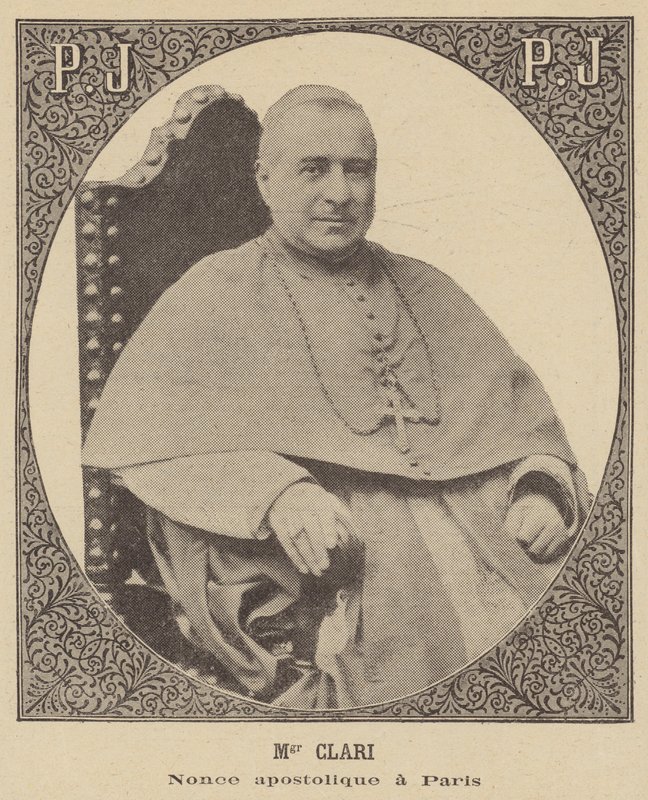 Monsignor Clari, papežský nuncius v Paříži od French School