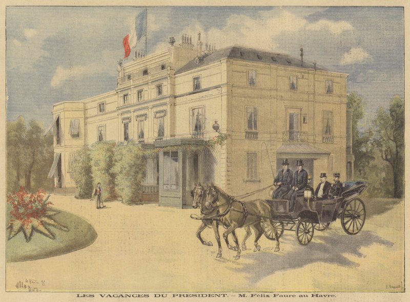 Francouzský prezident Faure na dovolené v Le Havru od French School