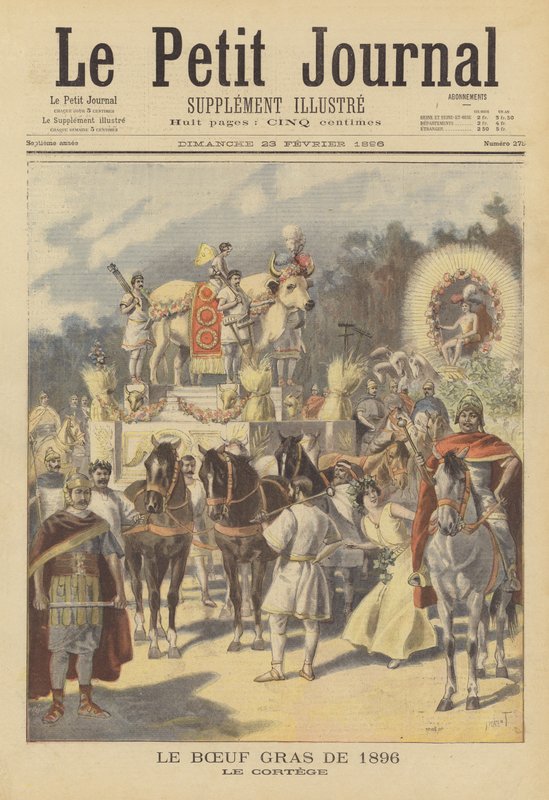 Průvod vykrmeného vola v Paříži, 1896 od French School
