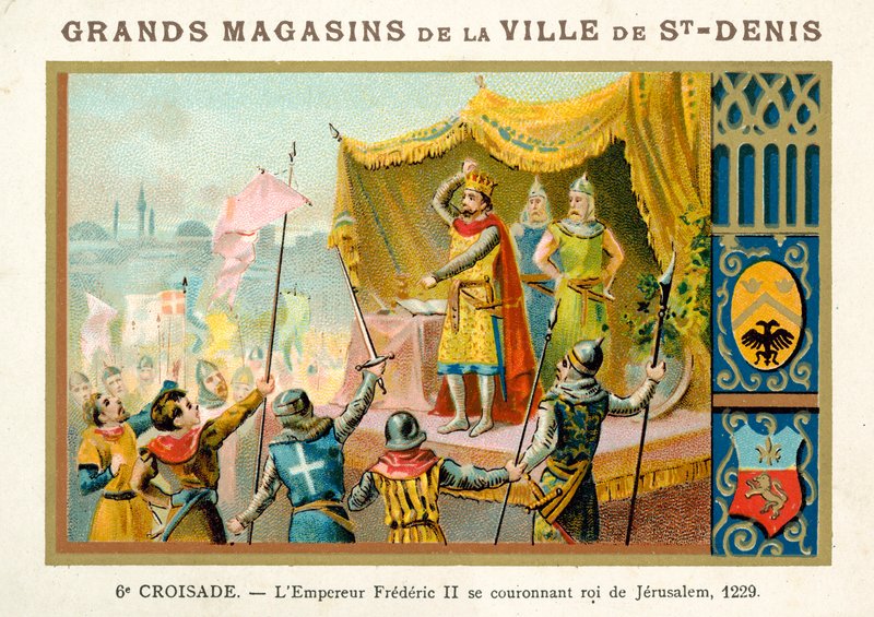 Císař Fridrich II. se korunuje králem Jeruzaléma, 6. křížová výprava, 1229 od French School