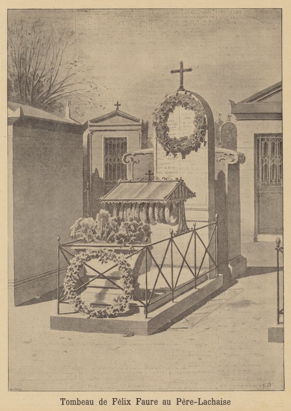 Hrob prezidenta Felixe Faureho na hřbitově Pere Lachaise v Paříži od French School
