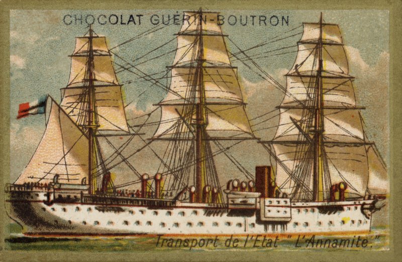Transportní loď Annamite (chromolitho) od French School