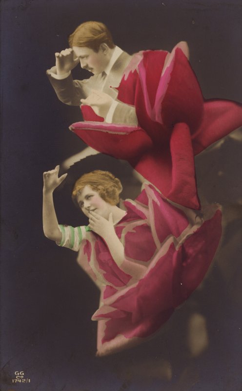 Žena a muž se vynoří z růže (tónovaná fotokoláž) od French Photographer