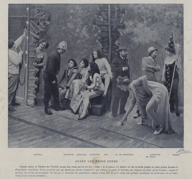 Herci a herečky v Theatre des Varietes, Paříž (č/b foto) od French Photographer