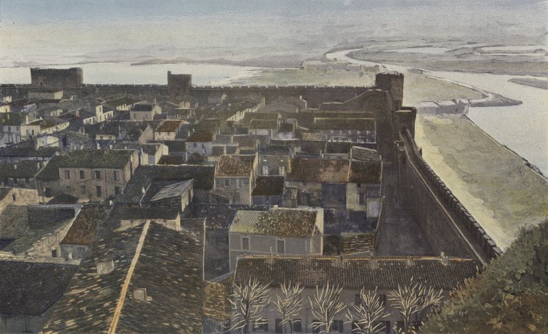 Aigues-Mortes, Pohled na hradby, pořízený zevnitř města od French Photographer